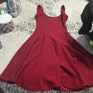 Charlotte Russe xs deep wine red dress flair out bottom